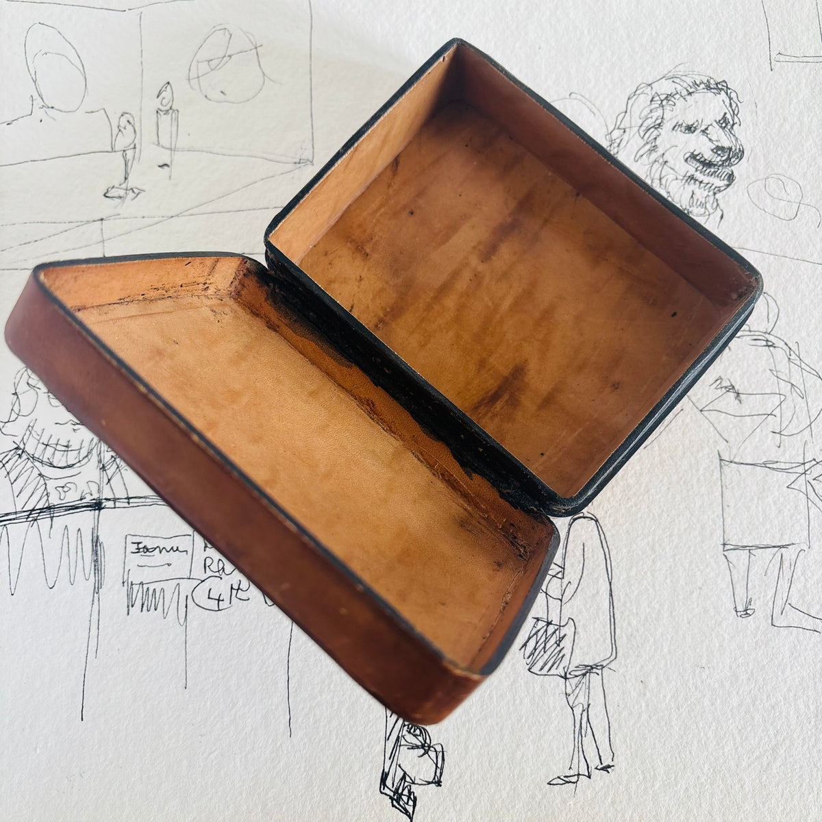 The Mixologist Estelle - Vintage Large Leather Florentine Box