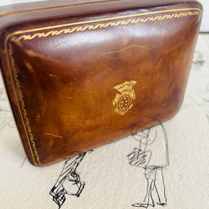 The Mixologist Estelle - Vintage Large Leather Florentine Box