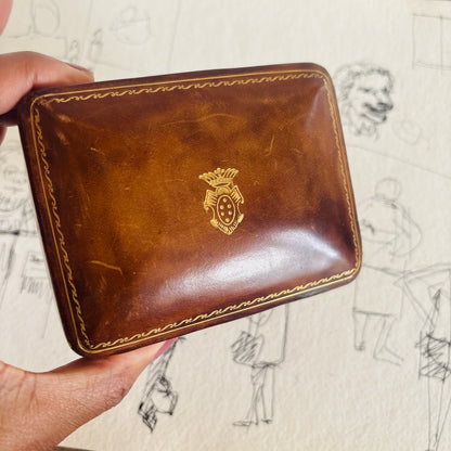 The Mixologist Estelle - Vintage Large Leather Florentine Box