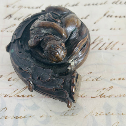 Antique Bronze Sculpture Sleeping Child