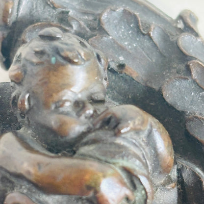 Antique Bronze Sculpture Sleeping Child
