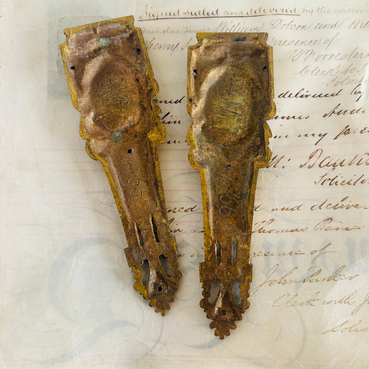 The Pimp Mani - Antique Neo Classical Ormolu Plaques