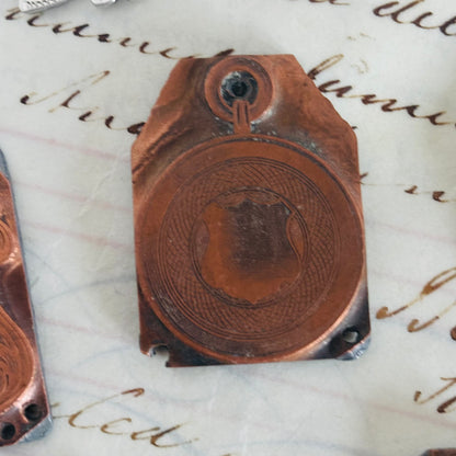 Antique Etched Copper Fob Medals Printing Plates