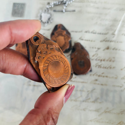 Antique Etched Copper Fob Medals Printing Plates
