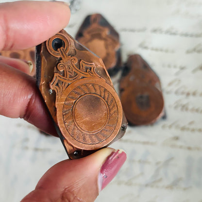 Antique Etched Copper Fob Medals Printing Plates