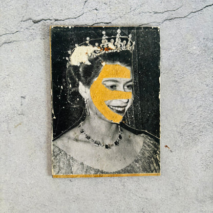 Vintage printing plate of an Early Portrait of Queen Elizabeth II
