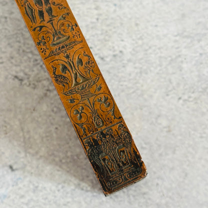 Antique Copper Printing Typeset Block Etched Rare Neo Classical Design