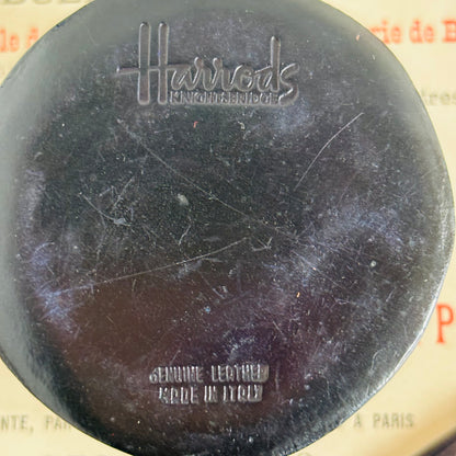 The Mixologist Harrison - Vintage Black Leather Florentine Round Box