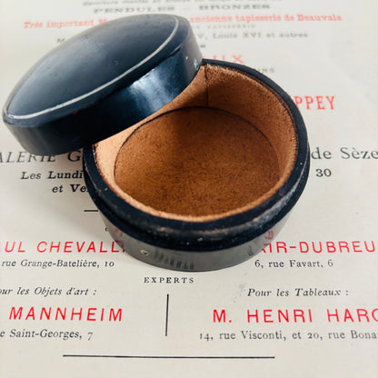 The Mixologist Harrison - Vintage Black Leather Florentine Round Box