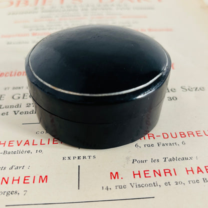 The Mixologist Harrison - Vintage Black Leather Florentine Round Box