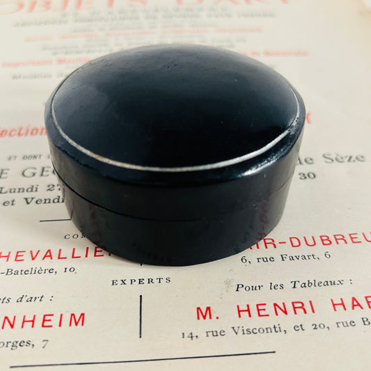 The Mixologist Harrison - Vintage Black Leather Florentine Round Box