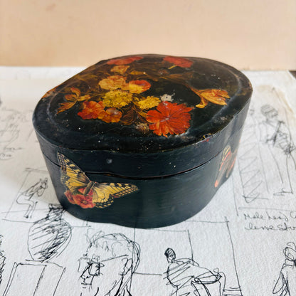 The Mixologist Mo - Victorian Black Lacquer Paper Mache Box