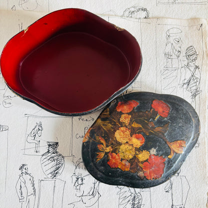The Mixologist Mo - Victorian Black Lacquer Paper Mache Box