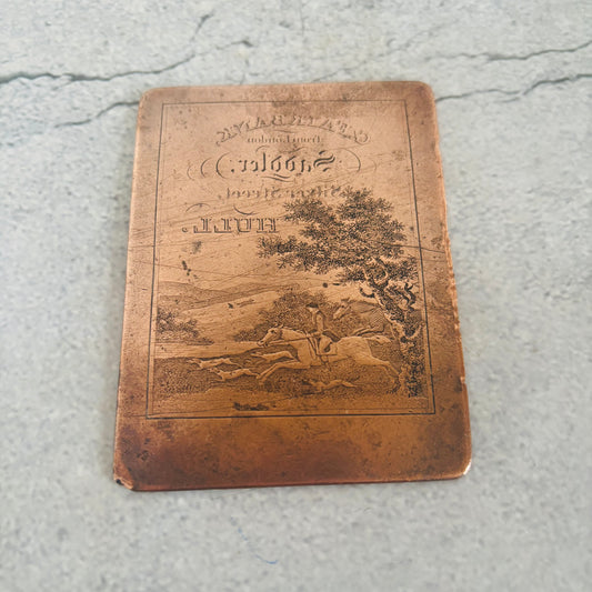 Antique Double Sided Etched Copper Printing Plate | Advertising Plate