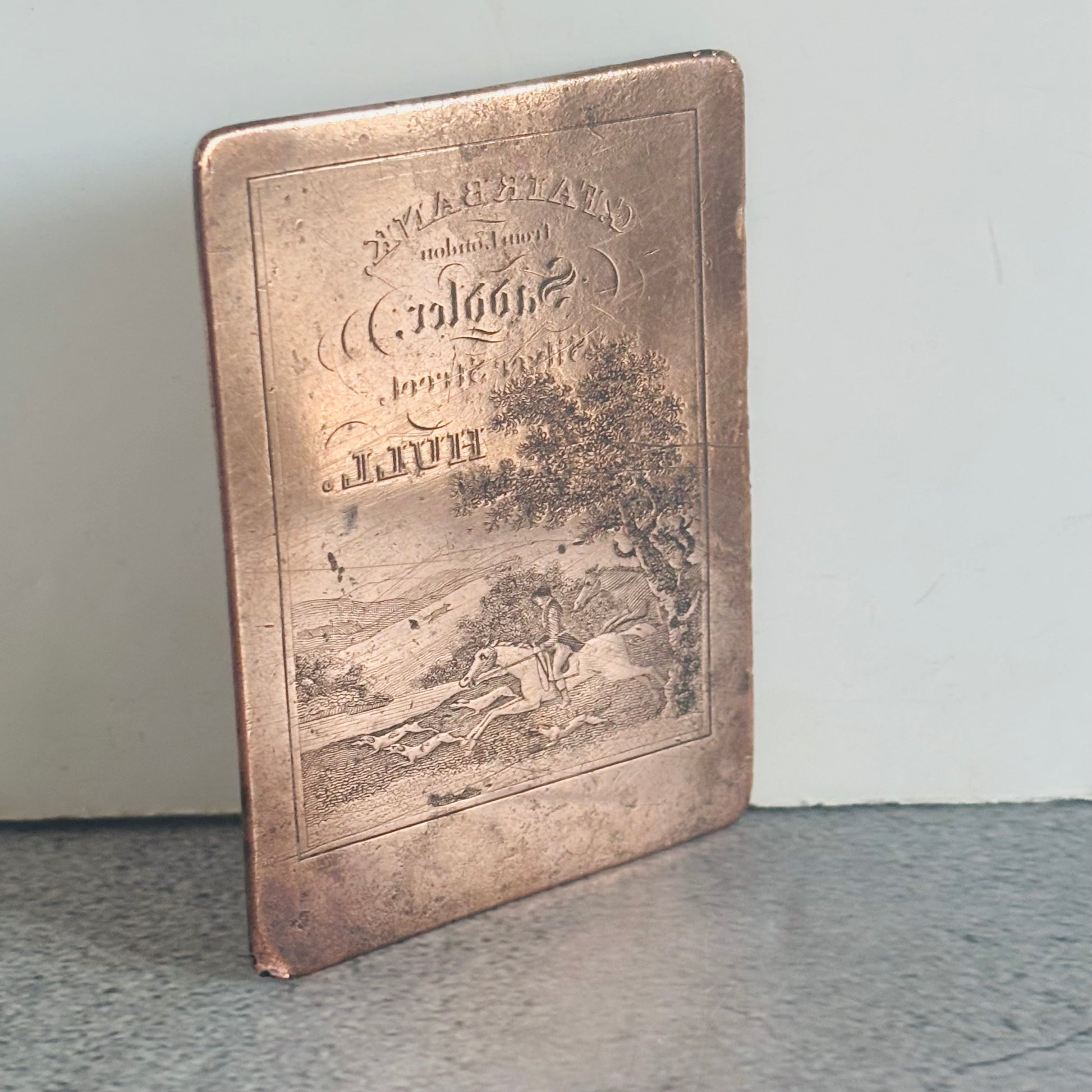 Antique Double Sided Etched Copper Printing Plate | Advertising Plate