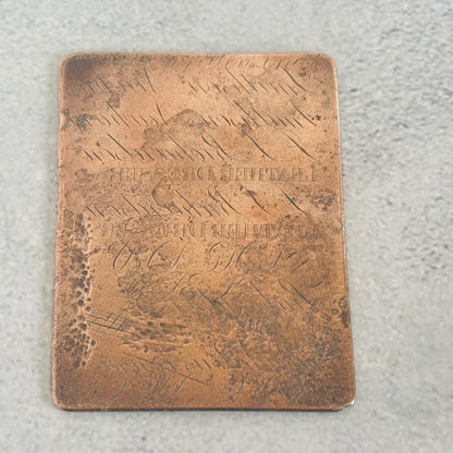 Antique Double Sided Etched Copper Printing Plate | Advertising Plate
