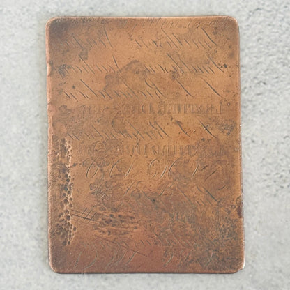 Antique Double Sided Etched Copper Printing Plate | Advertising Plate