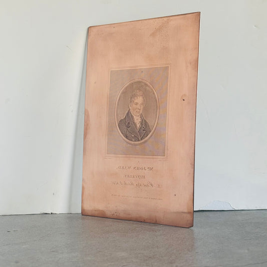 Antique Etched Copper Printing Plate of John Ward Engraved By J Basire