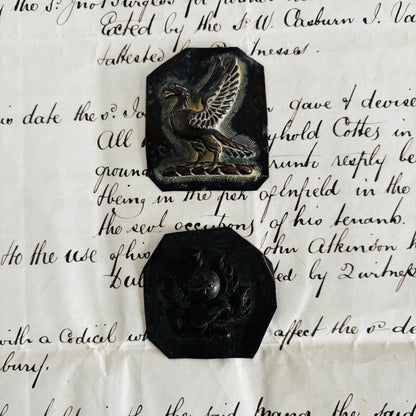 Antique Zinc Moulds Unique Heraldic Design an old document