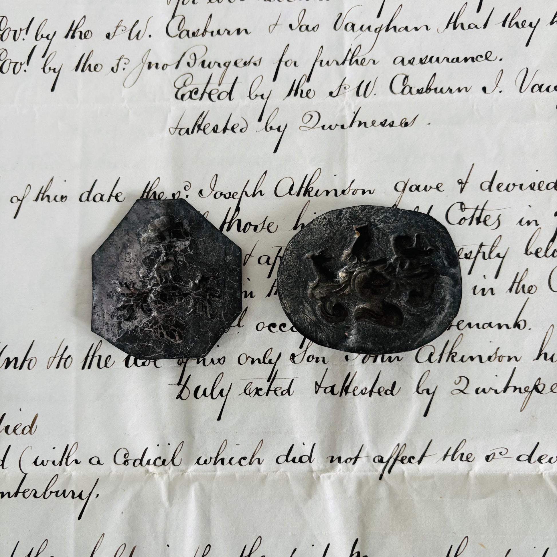 Antique Zinc Moulds Unique Heraldic Design an old document