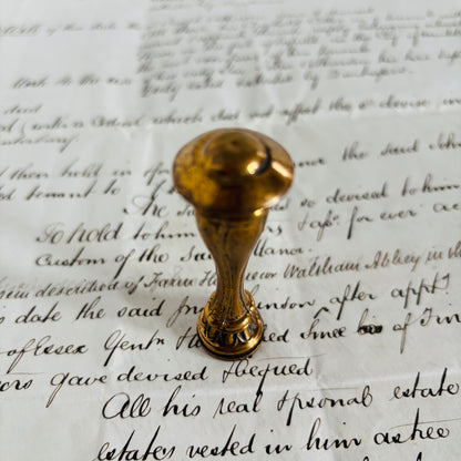 Antique Brass Art Nouveau Wax Seal Stamp | The Urban Vintage Affair