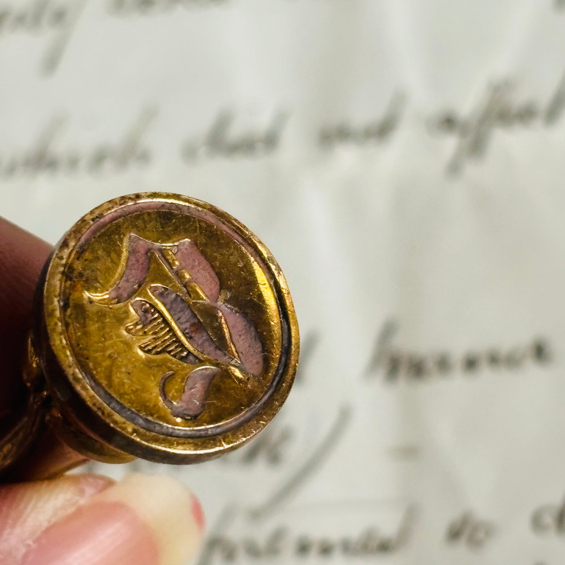 Antique Brass Art Nouveau Wax Seal Stamp | The Urban Vintage Affair