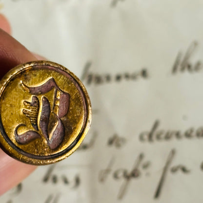 Antique Brass Art Nouveau Wax Seal Stamp | The Urban Vintage Affair