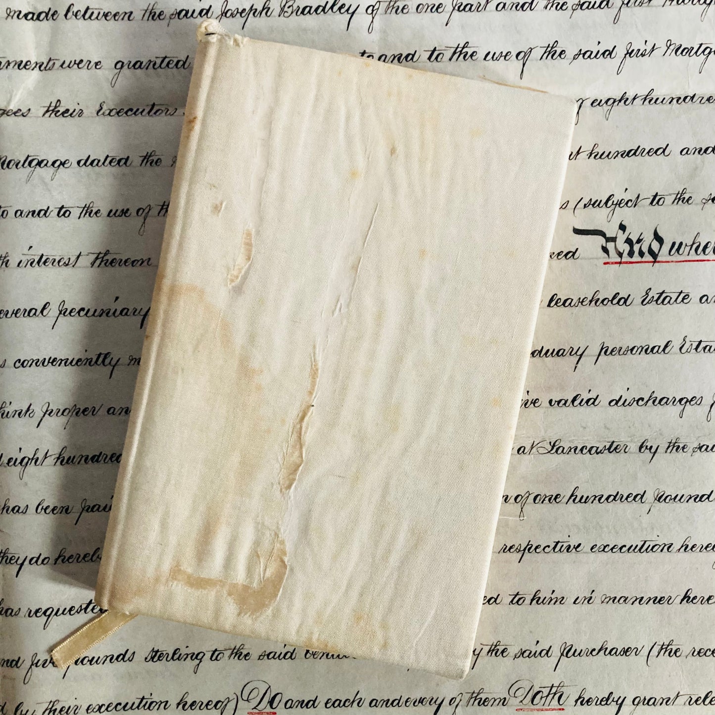 Vintage Hand Written & Hand Drawn Silk Covered Book