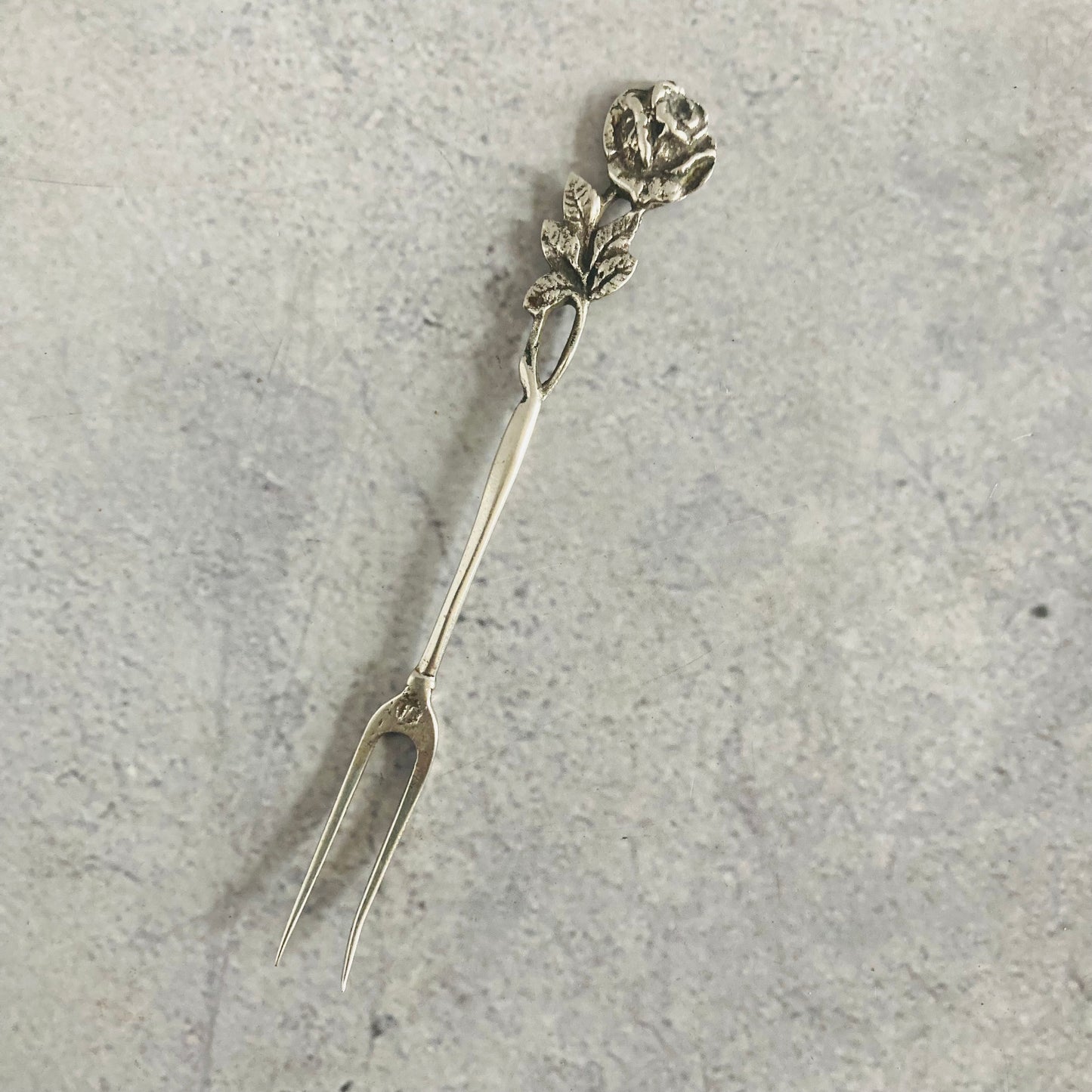 Vintage Continental Silver Pickle Fork