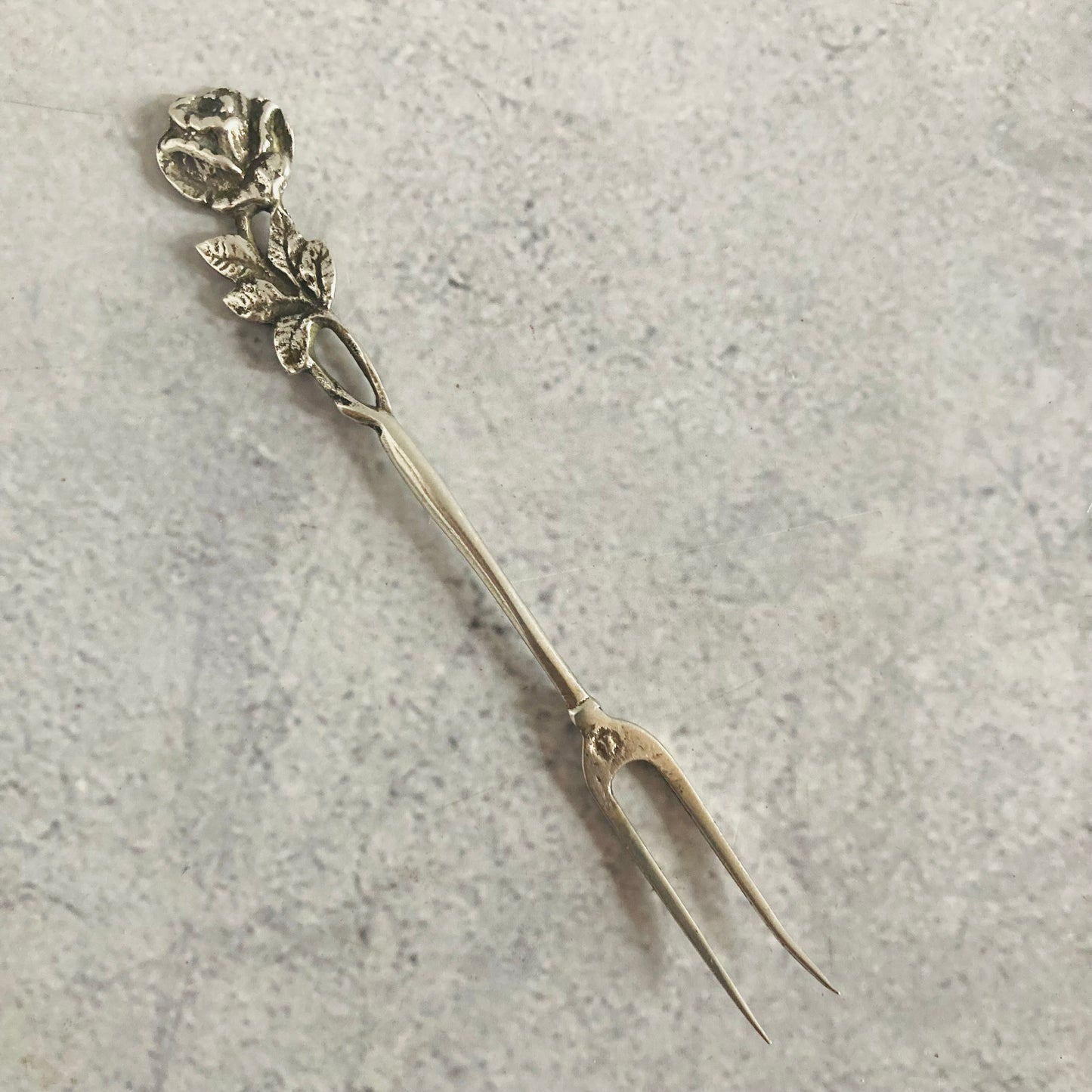 Vintage Continental Silver Pickle Fork