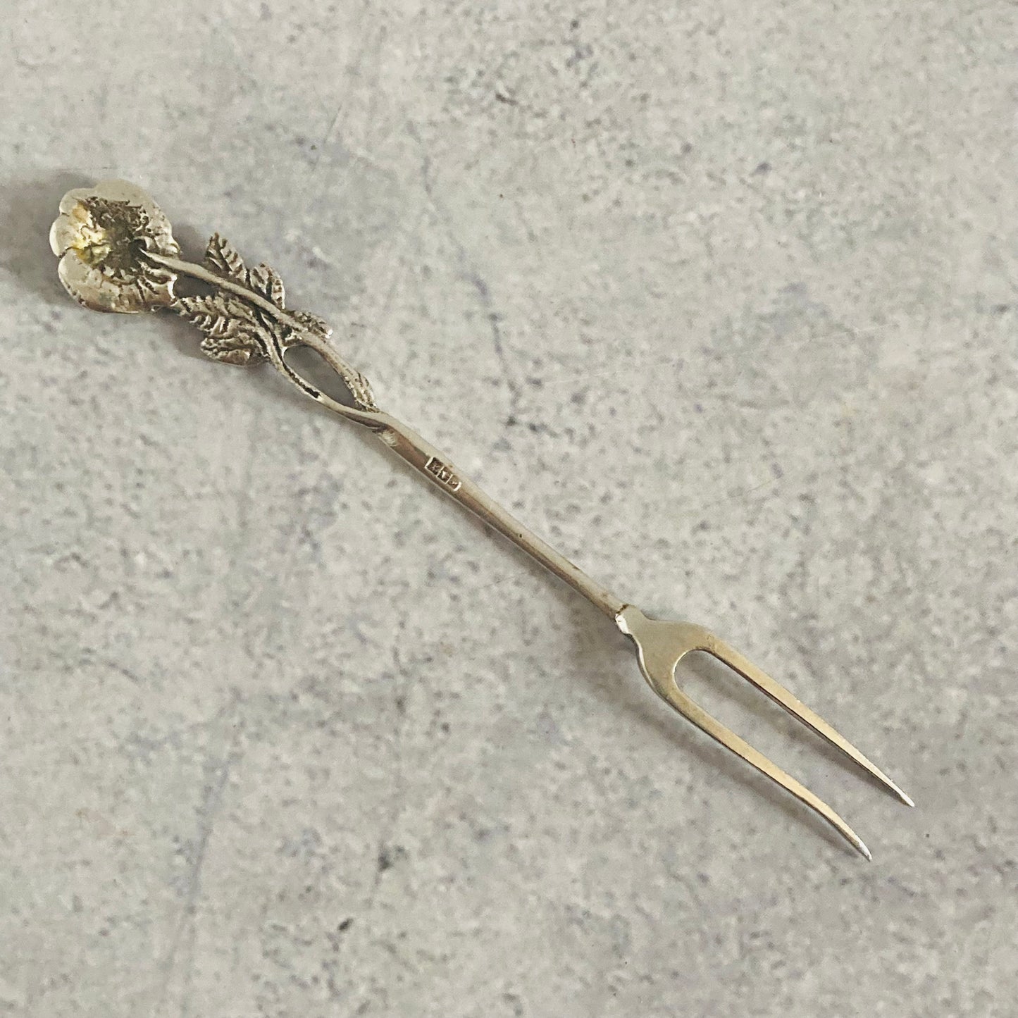 Vintage Continental Silver Pickle Fork