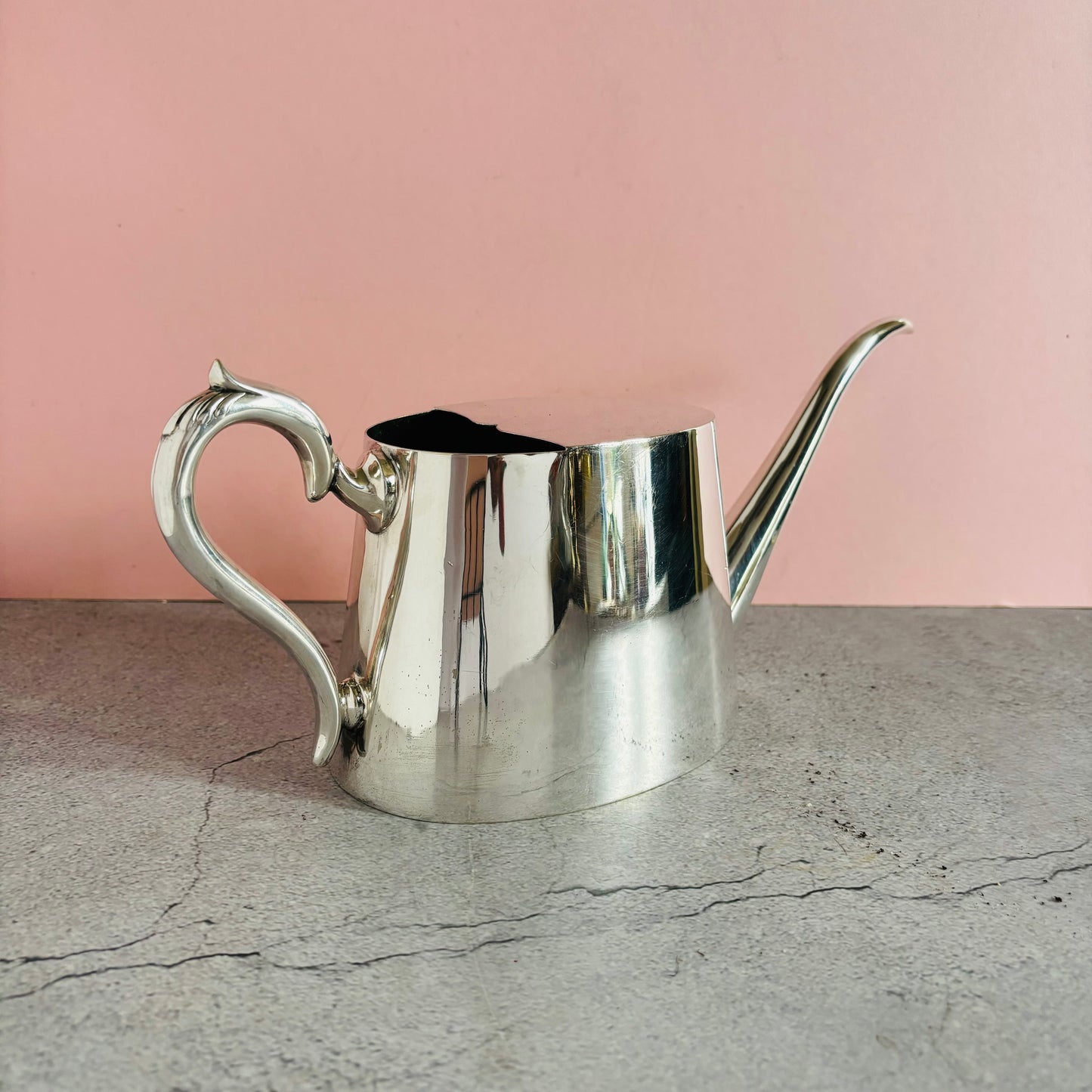 Antique Silver Plated Watering Can Elegant Design