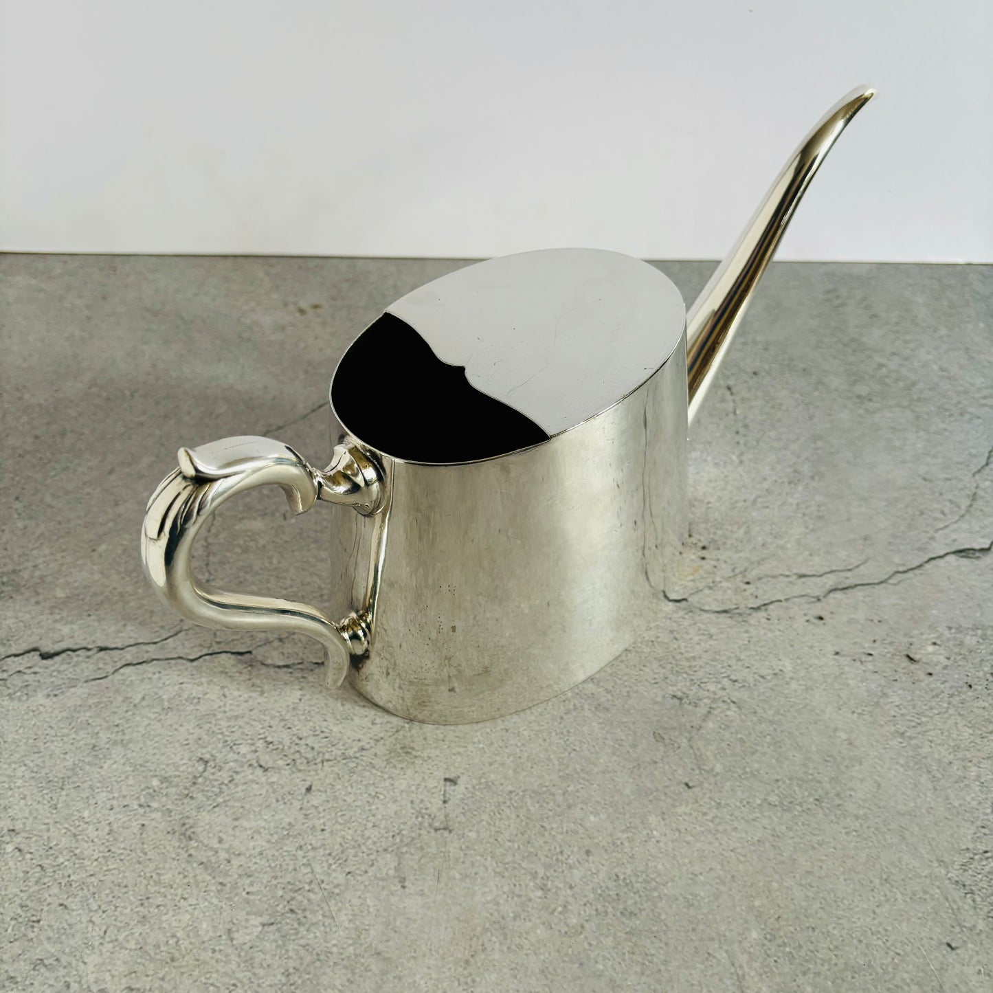 Antique Silver Plated Watering Can Elegant Design