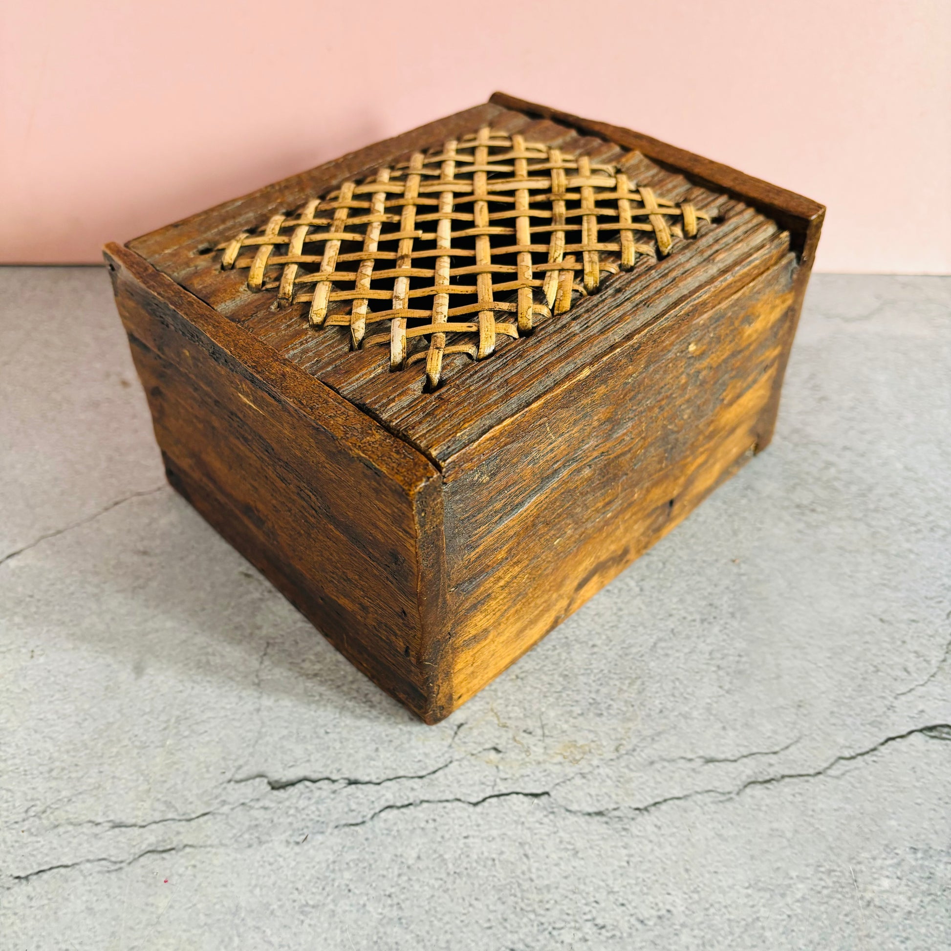 Antique Georgian Wooden Box Handmade Scratch Buil