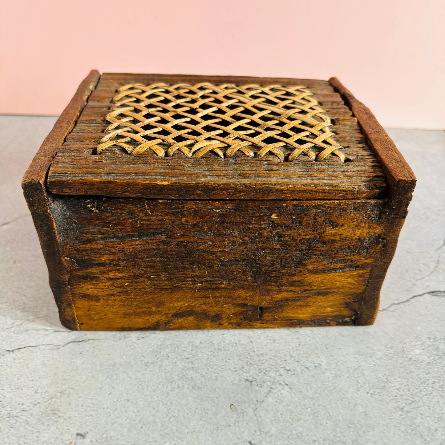 Antique Georgian Wooden Box Handmade Scratch Buil