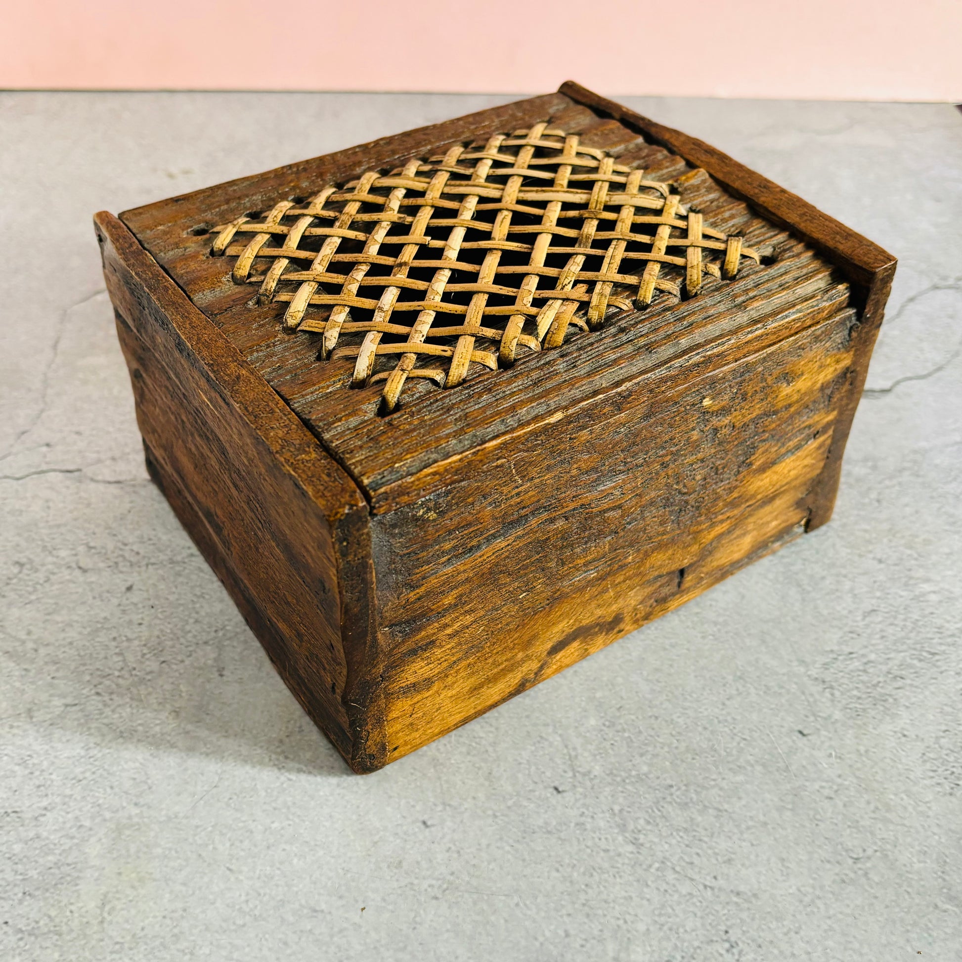 Antique Georgian Wooden Box Handmade Scratch Buil