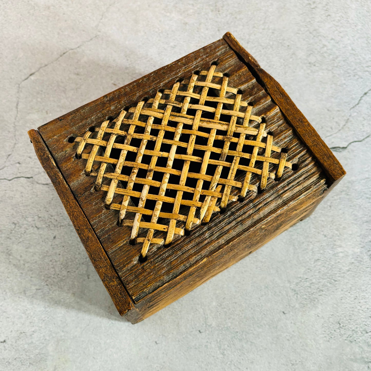 Antique Georgian Wooden Box Handmade Scratch Buil