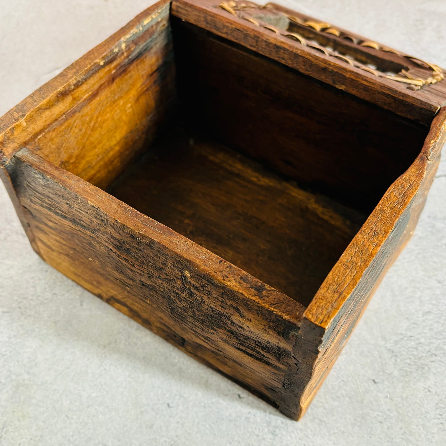 Antique Georgian Wooden Box Handmade Scratch Buil