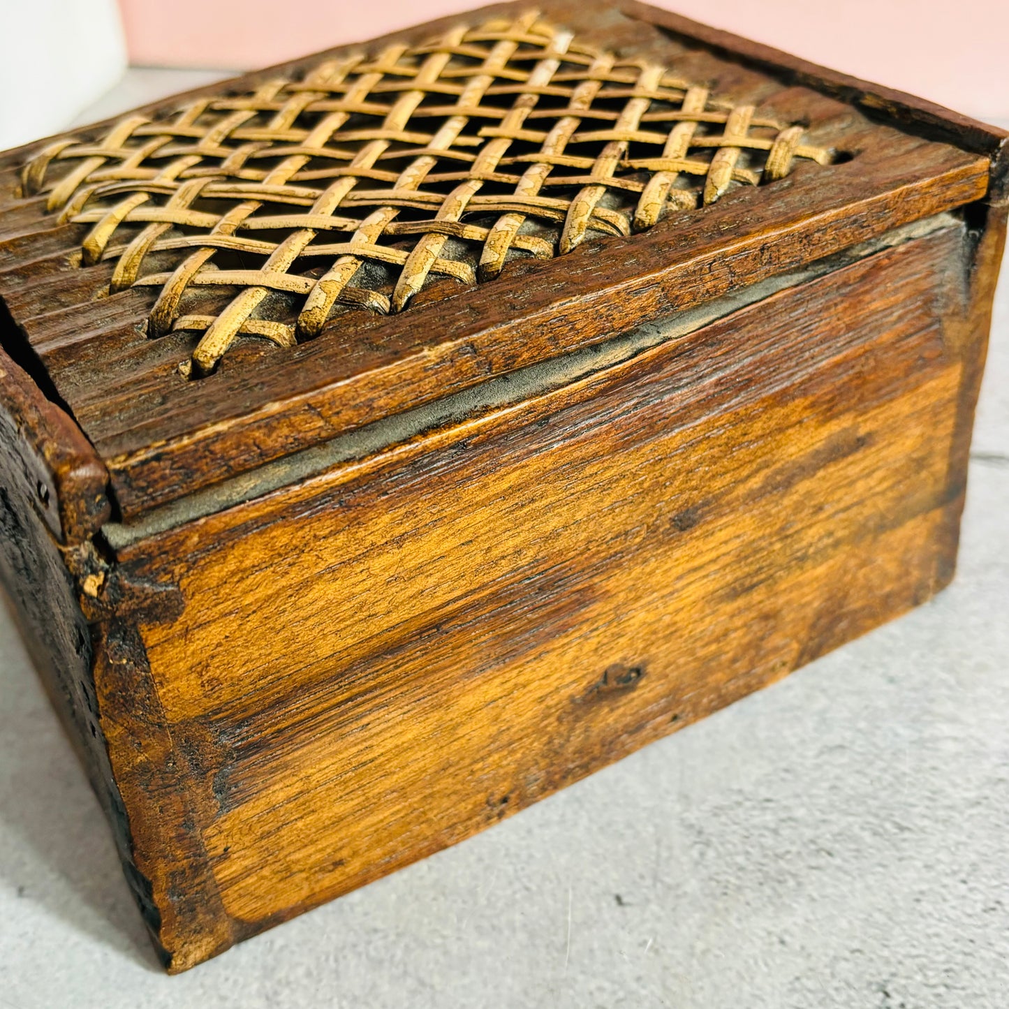 Antique Georgian Wooden Box Handmade Scratch Buil