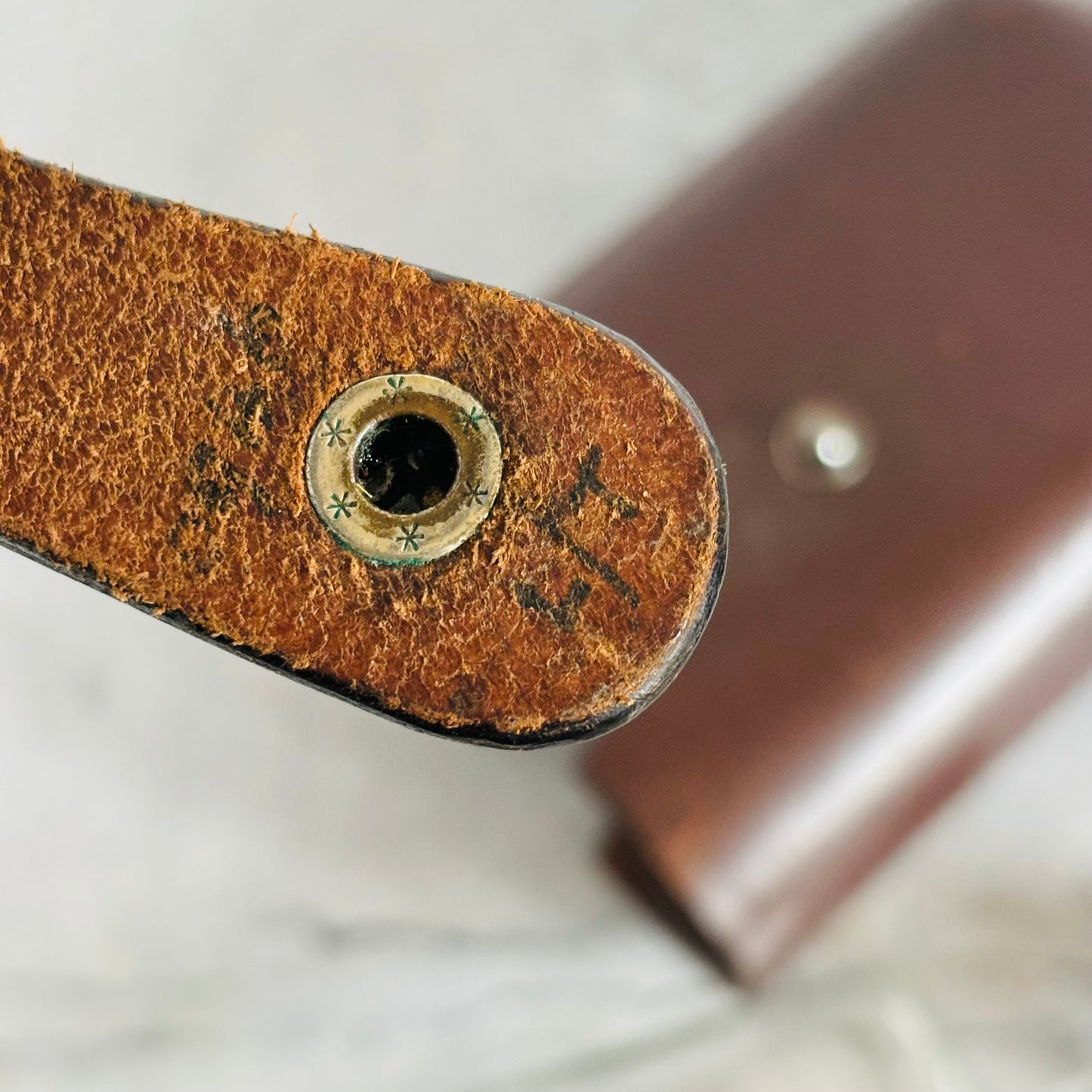 Antique Leather Travel Flask Holder and Glass Bottle