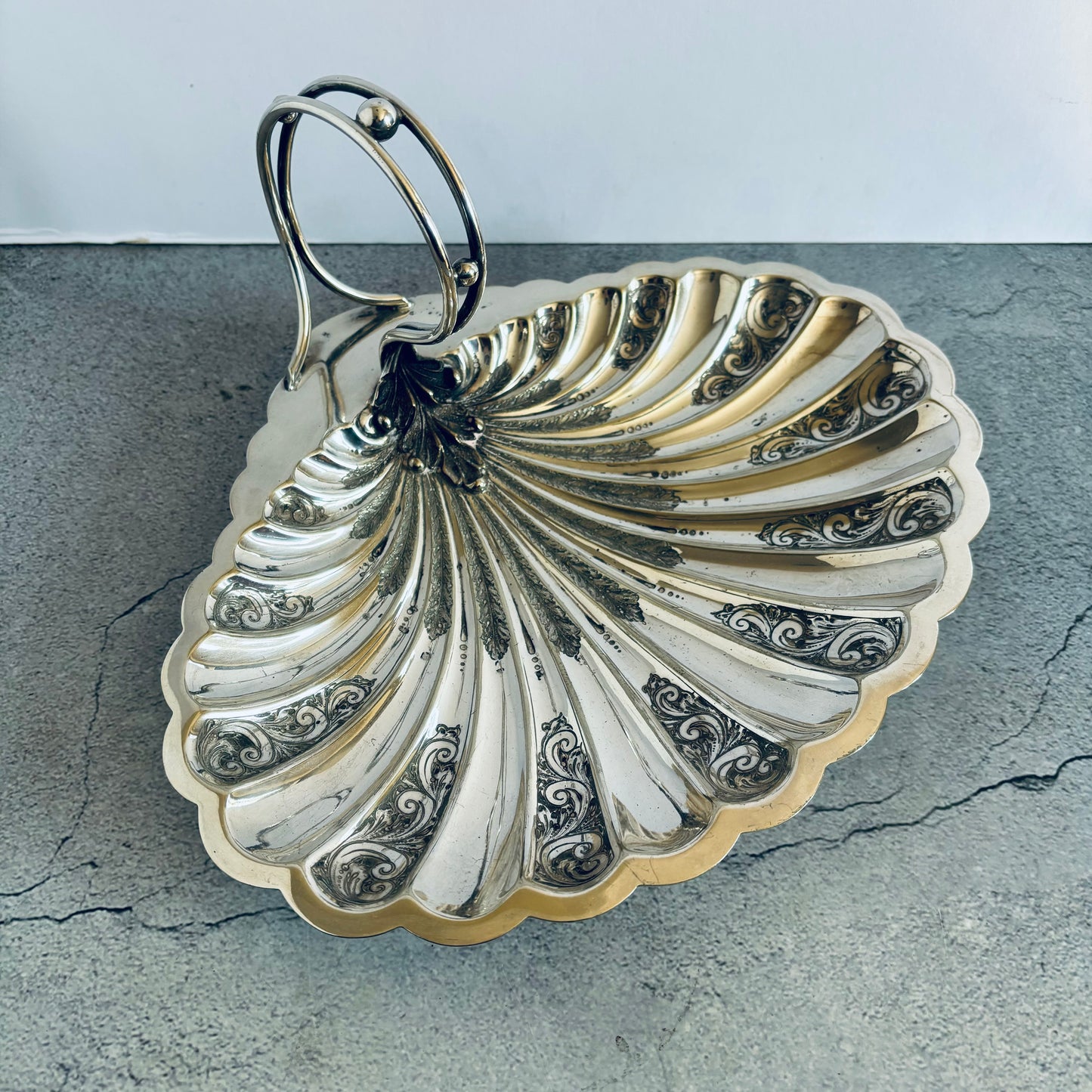 Antique Silver Shell Shape Serving Dish by Robert’s & Belk  | Wedding Gift Idea