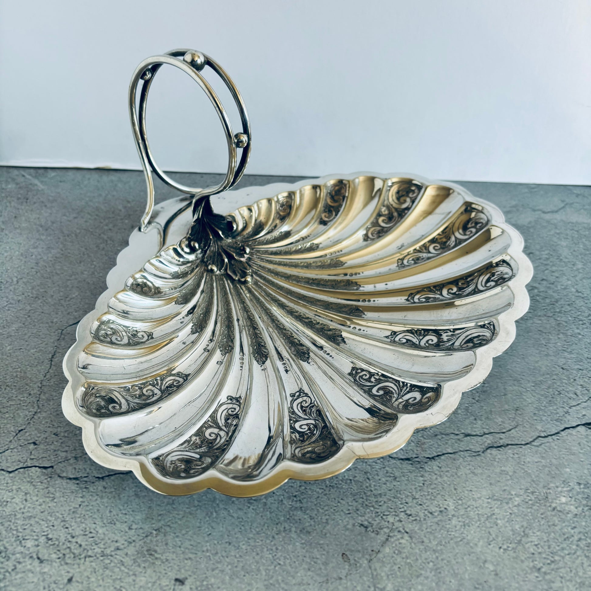 Antique Silver Shell Shape Serving Dish by Robert’s & Belk  | Wedding Gift Idea