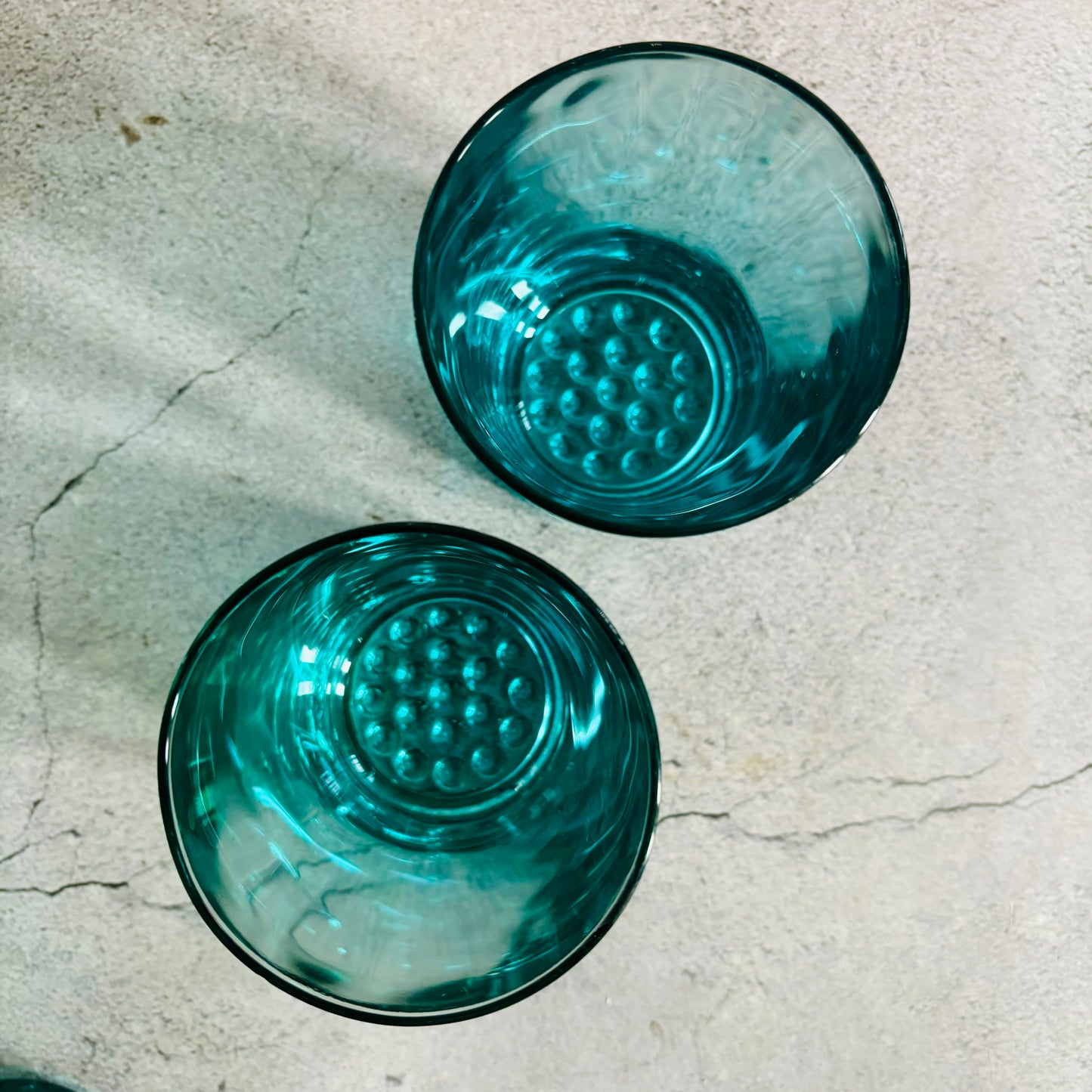 Mid Century Blue Drinking Glass Tumblers | Water Glasses