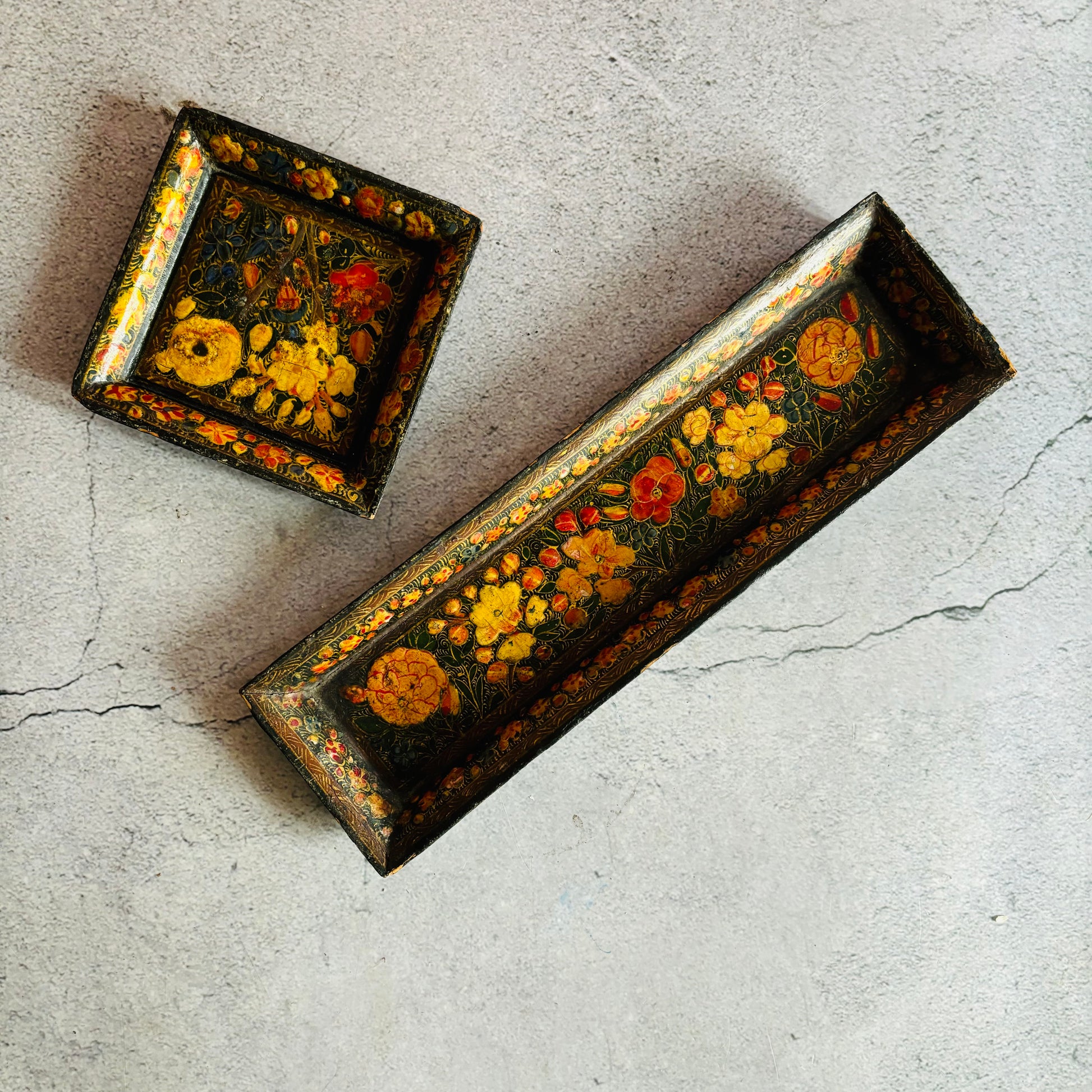 Antique Paper Mache Kashmir Trays