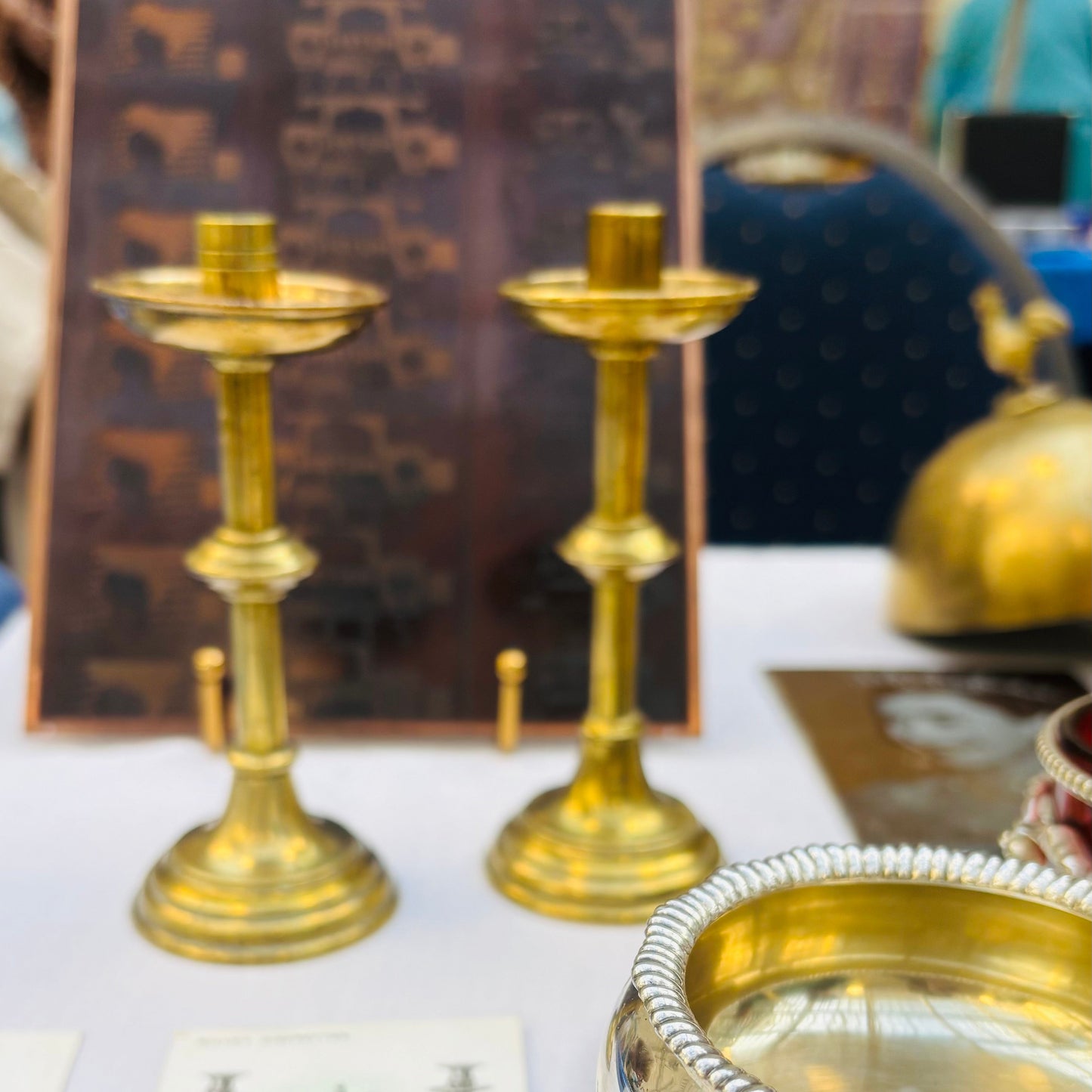 Georgian Brass Small Candlesticks | The Urban Vintage Affair