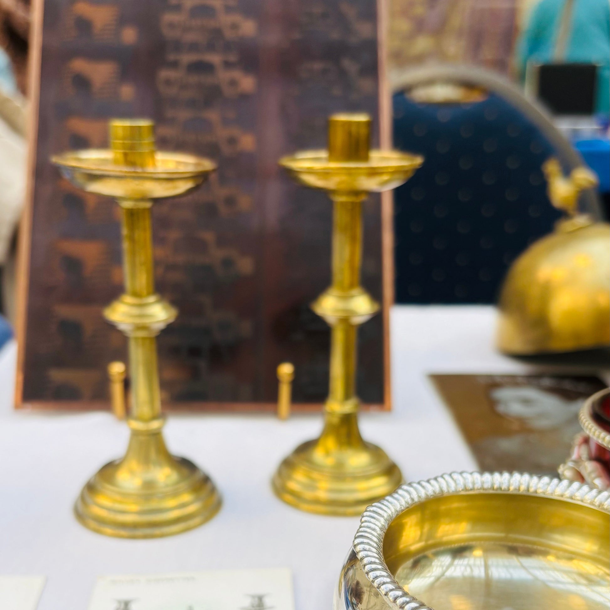 Georgian Brass Small Candlesticks | The Urban Vintage Affair