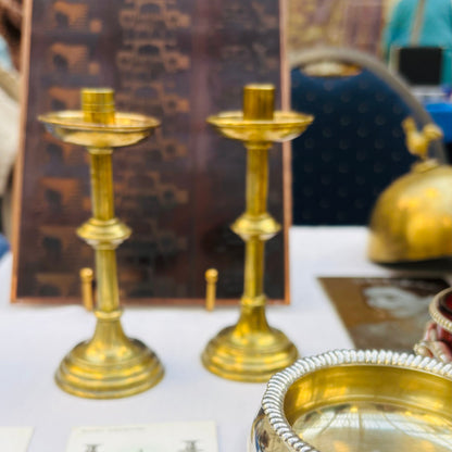 Georgian Brass Small Candlesticks | The Urban Vintage Affair