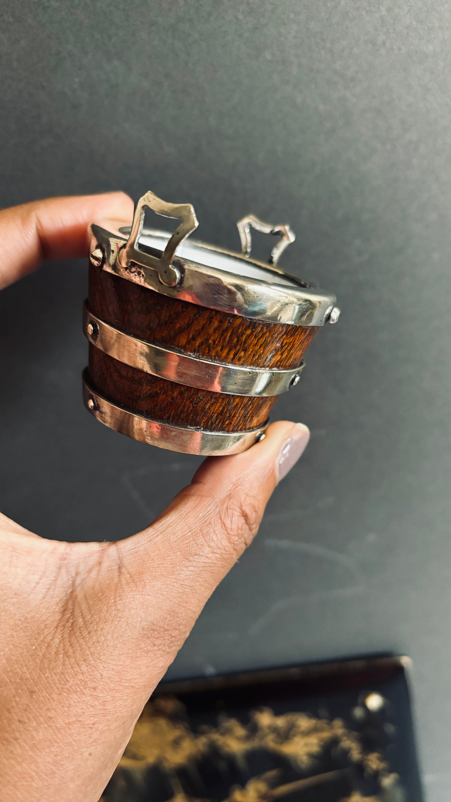 Master Sal - Miniature Wooden and Silver Barrel Tub