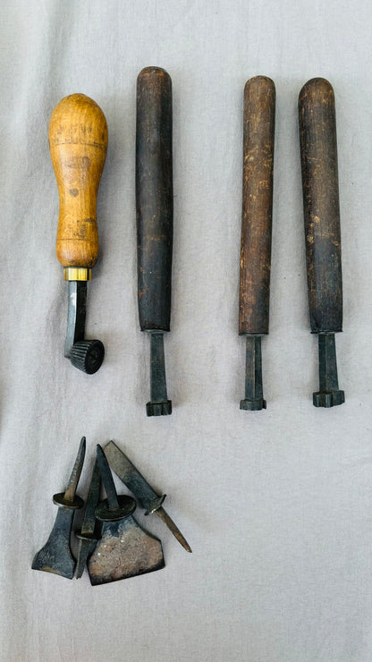 Antique Manual Embossing Tool | Leather Bookbinding Gold Leafing Tools