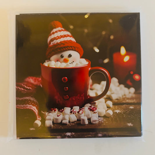 Lupus UK Christmas Cards Pack of 10 - Snowman Hot Chocolate